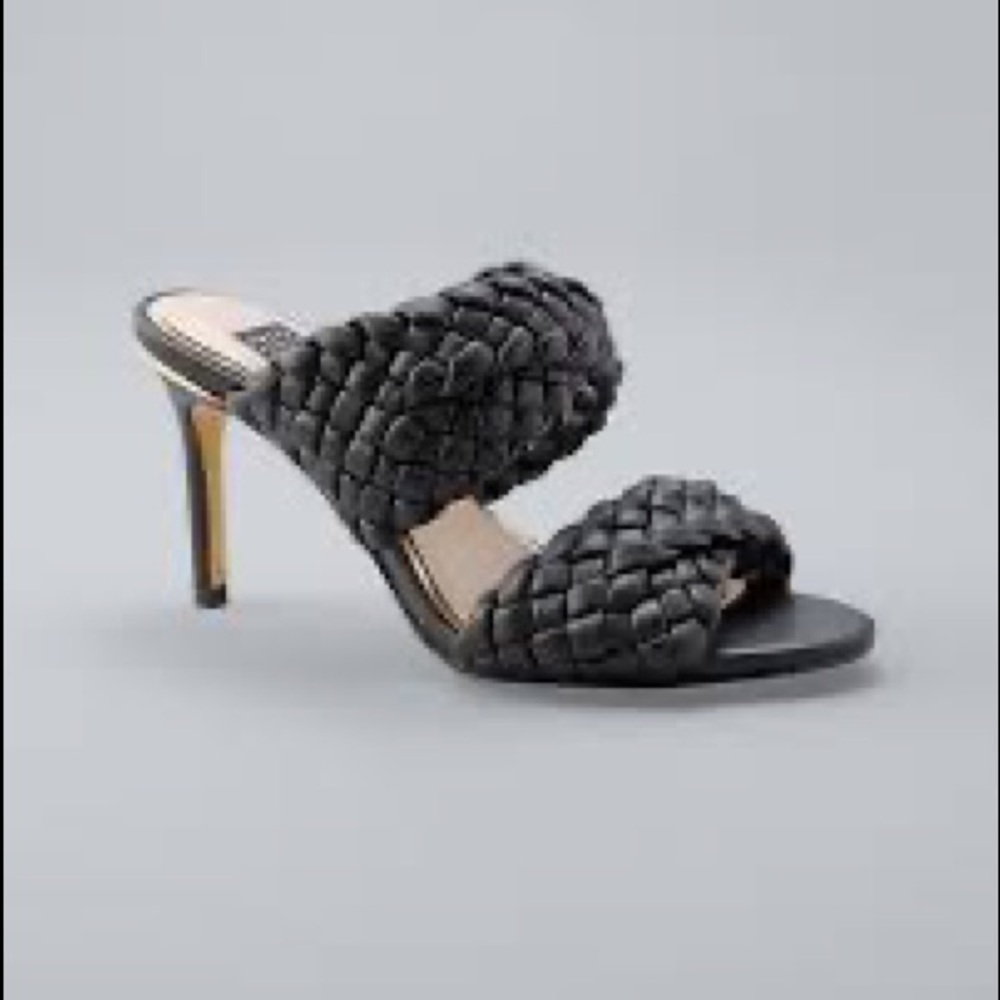 NWOT Woven Mid-Heel Slide Sandals